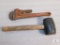 Lot of adjustable Pipe Wrench, Rubber Mallet