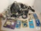 Mixed lot of assorted internet cable jacks, plug up, wire, 6-way plug in etc.