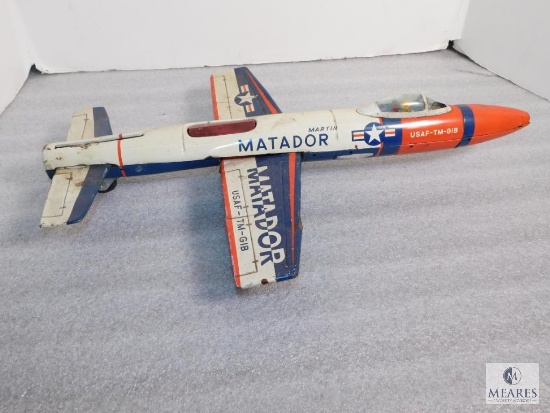 Metal Martin Matador , USAF-TM-GIB Toy Airplane ( Plastic Piece of cab is cracked)