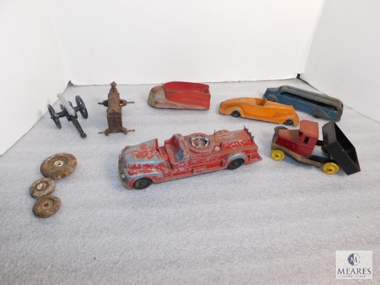 Lot of Vintage Metal Cars, Trucks, Tractor.