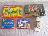 Lot of 5 Board Games, Chess, Password, Are your smarter than a 5th Grader