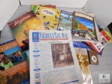 Lot of newspaper, brochures, magazines, Boulevard playing cards etc.