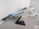 U.S. Air Force FC-792 Model Airplane on stand, Has Damage ( Refer to Photos)