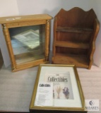 Lot of 2 Hanging display shelves, Picture frame