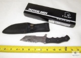 New Falcon Tactical Knife w/ Sheath Damascus like blade