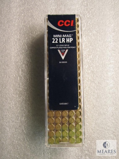 CCI Mini-mag 22 LR HP 36 Gr copper plated hollow point Approximately 100 Rounds'