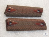 New 1911 Wood Double Diamond Checkered Grips