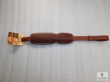 New Hunter leather padded rifle sling with embossed deer heads