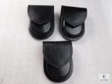 3 new leather handcuff cases