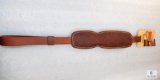 New Hunter leather padded rifle sling with embossed deer heads