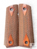 New 1911 wood double diamond checkered grips