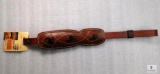 New Hunter leather padded rifle sling with deer motif
