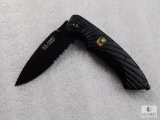 New U.S. Army Folder with belt clip and spring assist opening