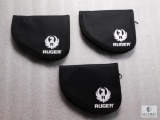 Lot 3 New Ruger Logo Pistol Rugs / Cases