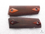 New 1911 Wood Double Diamond Checkered Grips