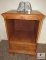 Wooden side table with geode bookends Ocoee