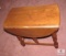 Vintage wooden side table with fold down sides