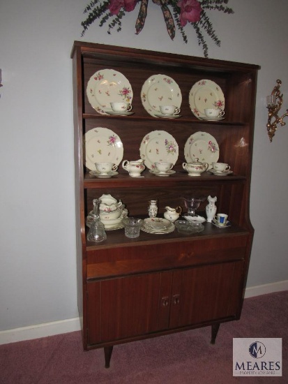 Wooden China hutch with lower cabinet