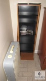 Wood bookcase / DVD Shelf and 24 in fan