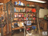 Shelving and contents of garage