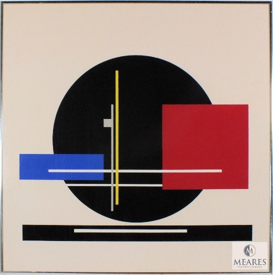 Jean Gorin Signed Lithograph Geometric Framed Art 27" x 27"