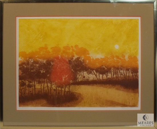 Russa Graeme Autumn signed and numbered art print framed 31" x 26"