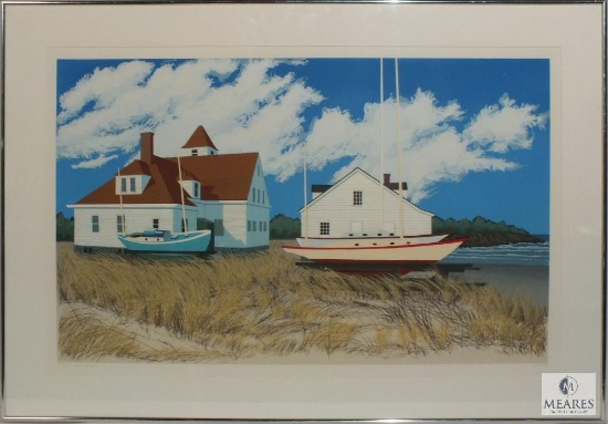 Opie '85 Coast Watch signed and numbered print Framed 40" x 28"