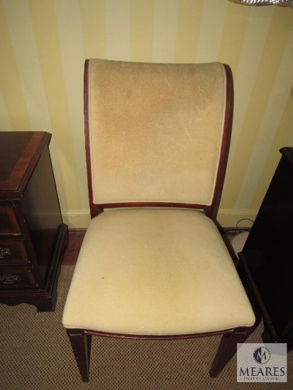 Wood & Beige Upholstery Chair