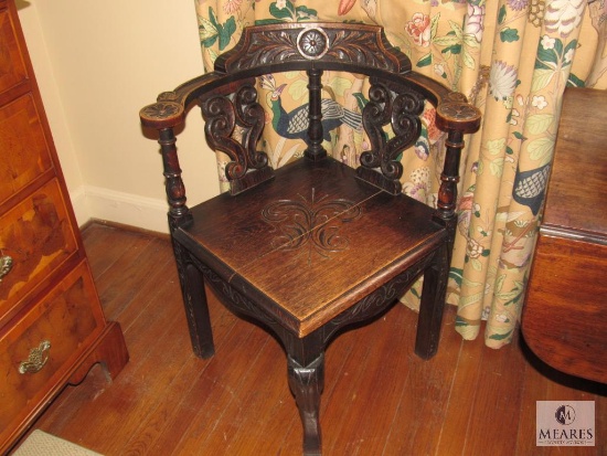 Antique wood Corner Chair