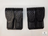 2 new leather double mag pouches for 1911 and other single stack magazines