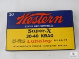 Vintage Western Super X 30-40 Krag Ammo, 180 Grain soft Point