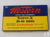 Vintage Western Super X 30-40 Krag Ammo, 180 Grain soft Point