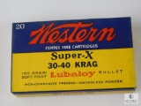 Vintage Western Super X 30-40 Krag Ammo, 180 Grain soft Point