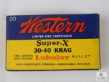 Vintage Western Super X 30-40 Krag Ammo, 180 Grain soft Point