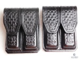 2 new leather double mag pouches for 1911 and other single stack magazines