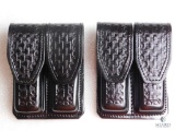 2 new leather double mag pouches for 1911 and other single stack magazines