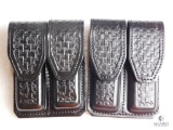2 new leather double mag pouches for 1911 and other single stack magazines