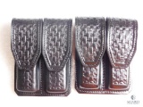 2 new leather double mag pouches for 1911 and other single stack magazines