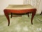 Vintage wood bench with upholstery seat 24