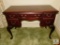 Vintage wood writing desk 5 drawer