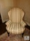 Wingback Occasional Chair Wood carved legs