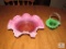 Lot Hobnail Ruffled Edge Glass Pieces possibly Fenton