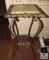 Vintage Metal Plant Stand with Thick Marble Top Plate