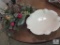 Ivory Compote Bowl German and Grape Vine Dish with floral arrangement