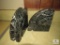 Set Black Marble triangle shape Bookends