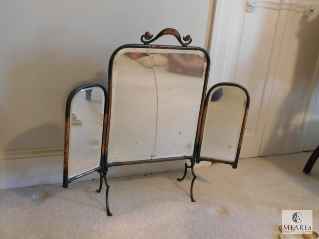 Vintage Folding 3 Way Vanity Mirror Metal Frame Estate Personal Property Furniture Vintage Furniture Auctions Online Proxibid