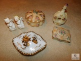 Lot Vintage China Porcelain Trinket boxes Angel figurines