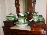 Semi-vitreous Porcelain 7 piece Wash bin and pitcher set