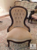 Vintage wood carved Chair Low setting Occasional Seat