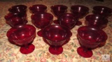 Lot 12 Red Glass Desert Sorbet Cups